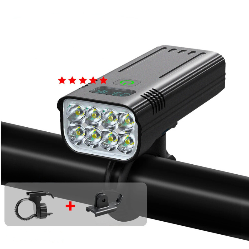LuminousRide - Phare Vélo Rechargeable 5000 Lumens 12 LED