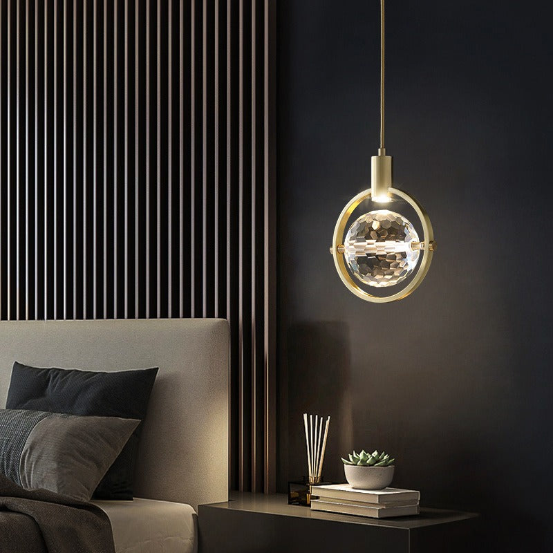 CrystalChic Pendant - LED Ring Light with Sparkling Crystals