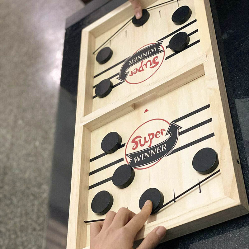 PlayFun - Reversible Double-Sided Sling Puck Board Game for the Family