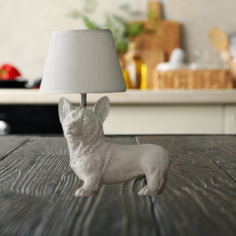Playful Elegance - Art Deco Style Dog Table Lamp