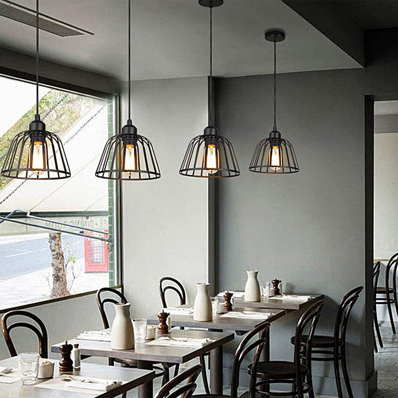 IronSphere Pendant - Black Industrial Iron Light for Modern Interiors