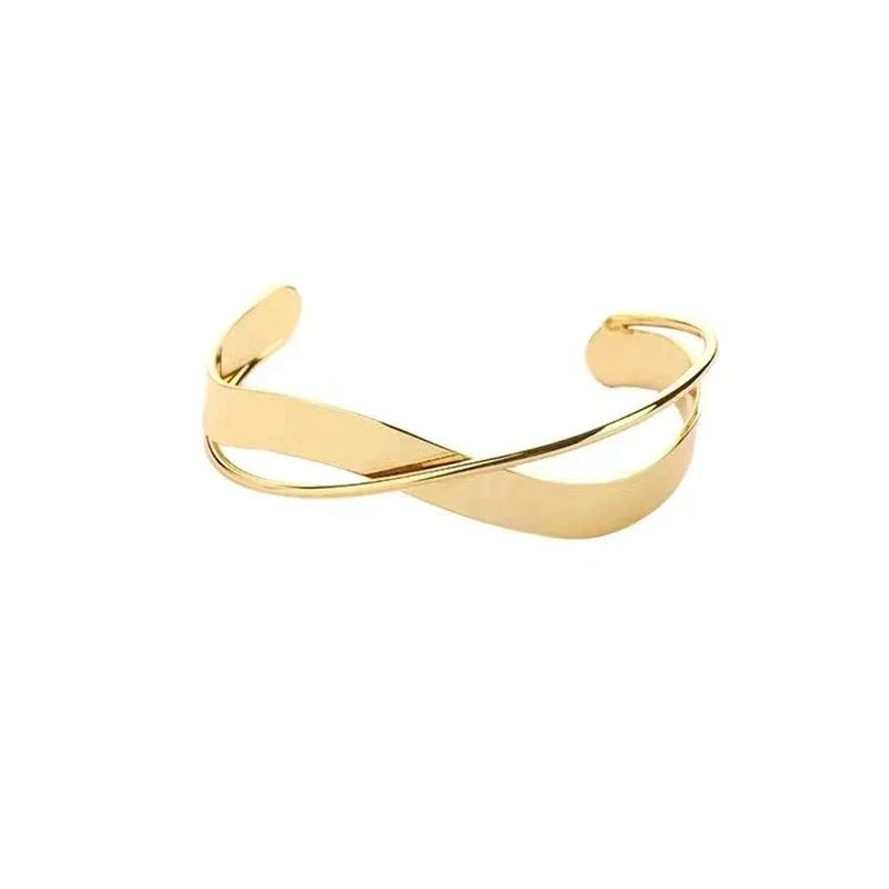 Bracelet Européen Croisé - Argent ou Doré 18K