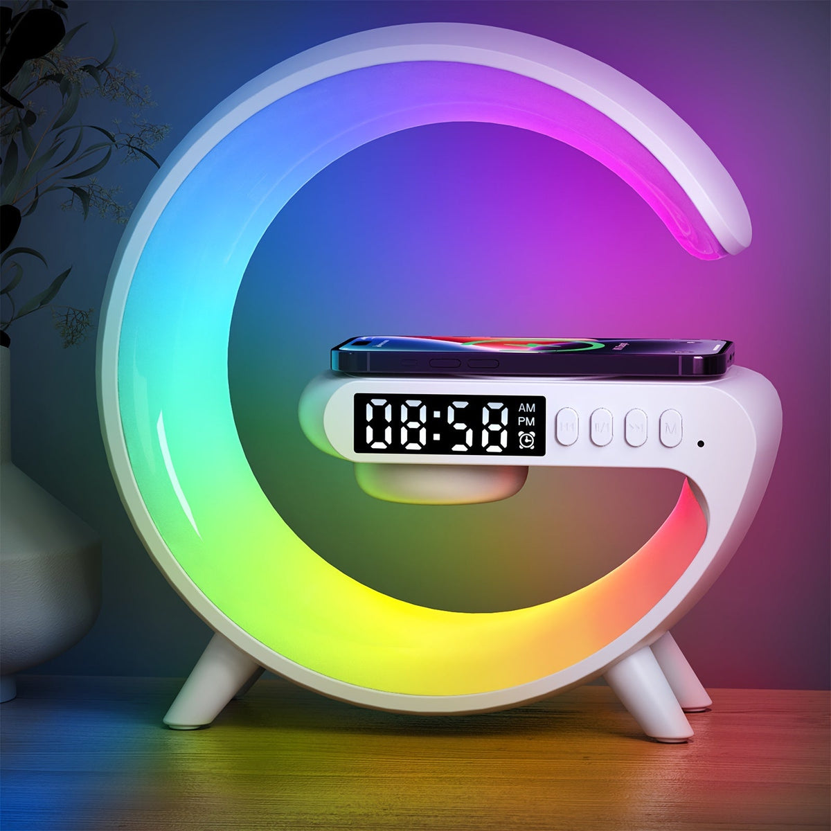 SlimLamp - Minimalist Table Lamp with Alarm Clock and Wireless Charging