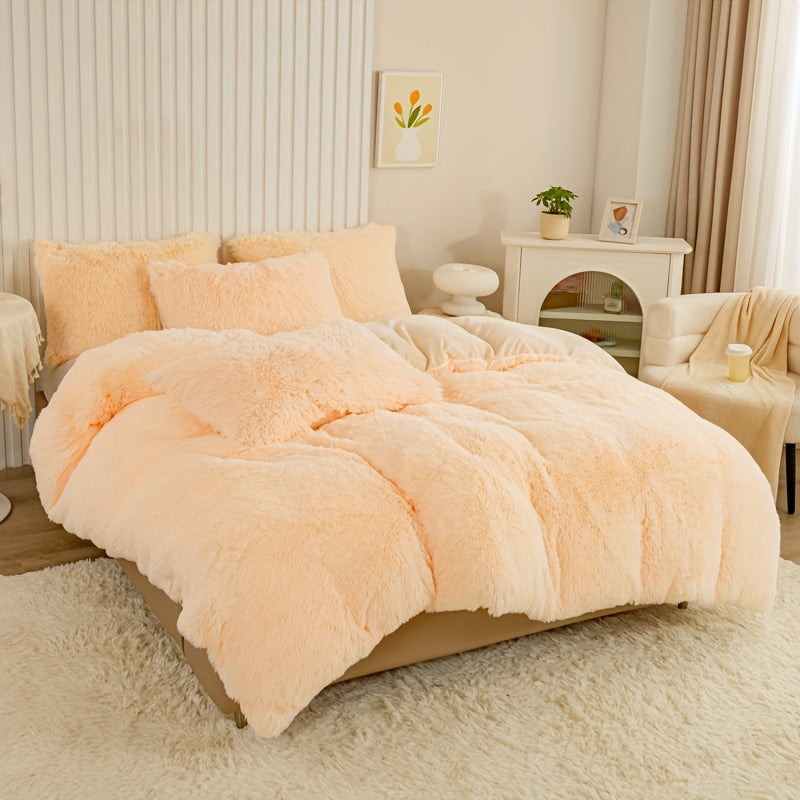 IndulgeNest - Ultra Soft Plush Duvet Cover Set with Zip Closure