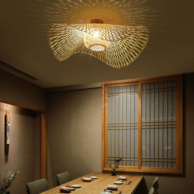 MutoCraft Pendant - Elegant Japanese-Style Rattan Pendant Light