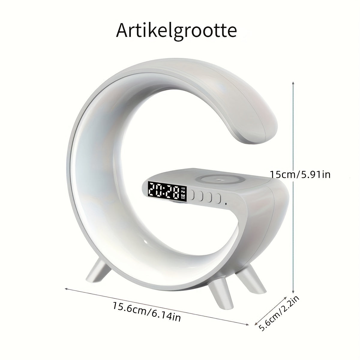 SlimLamp - Minimalist Table Lamp with Alarm Clock and Wireless Charging