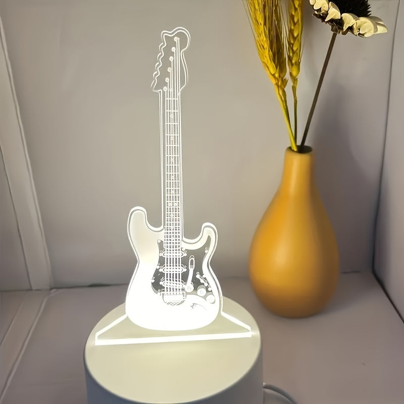 MusicGlow - 3D Guitar Night Light with Multicolor LED