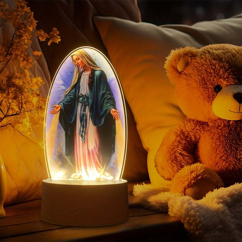 SacredGlow - Virgin Mary LED Night Light with USB Power