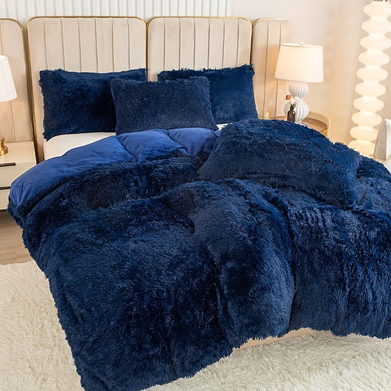 IndulgeNest - Ultra Soft Plush Duvet Cover Set with Zip Closure
