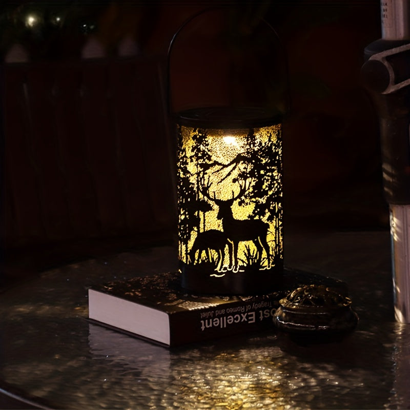 LumiGlow Lantern - Nature-Inspired Iron Solar Lantern