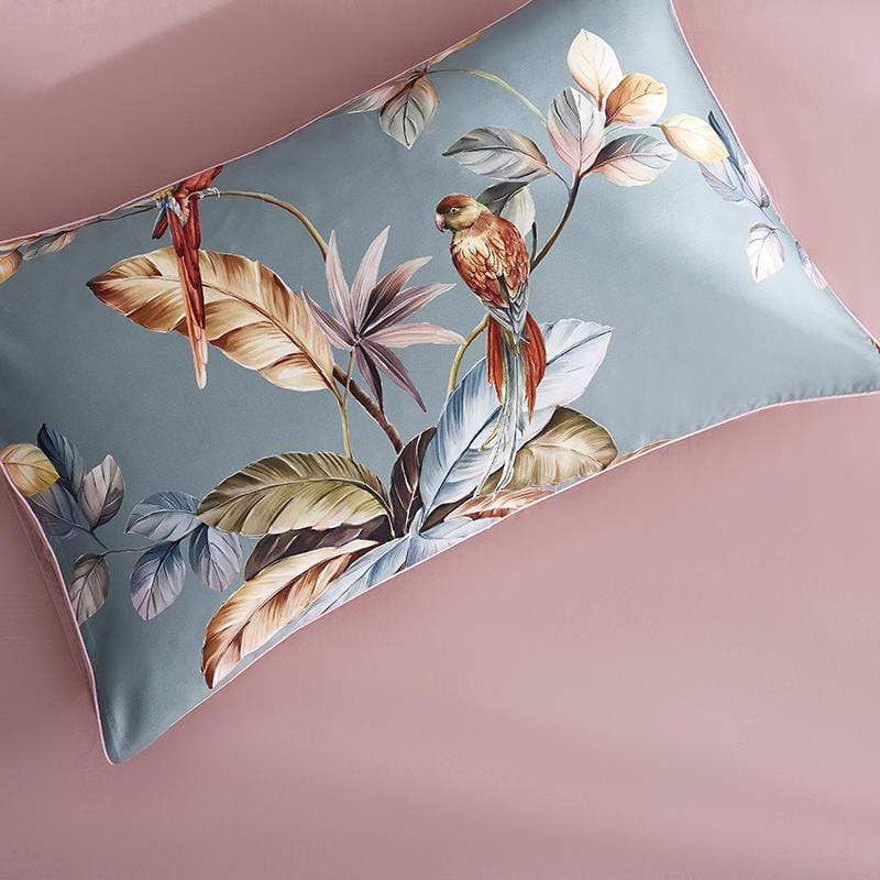 Blue-Gray Infinity - Parure de Housse de Couette de Luxe en Coton Égyptien