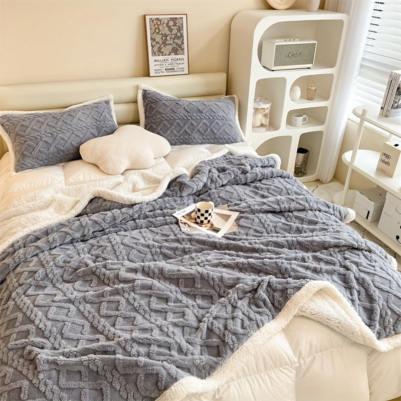 Vintra - Double-Sided Fleece Throw, Vintage Winter Style