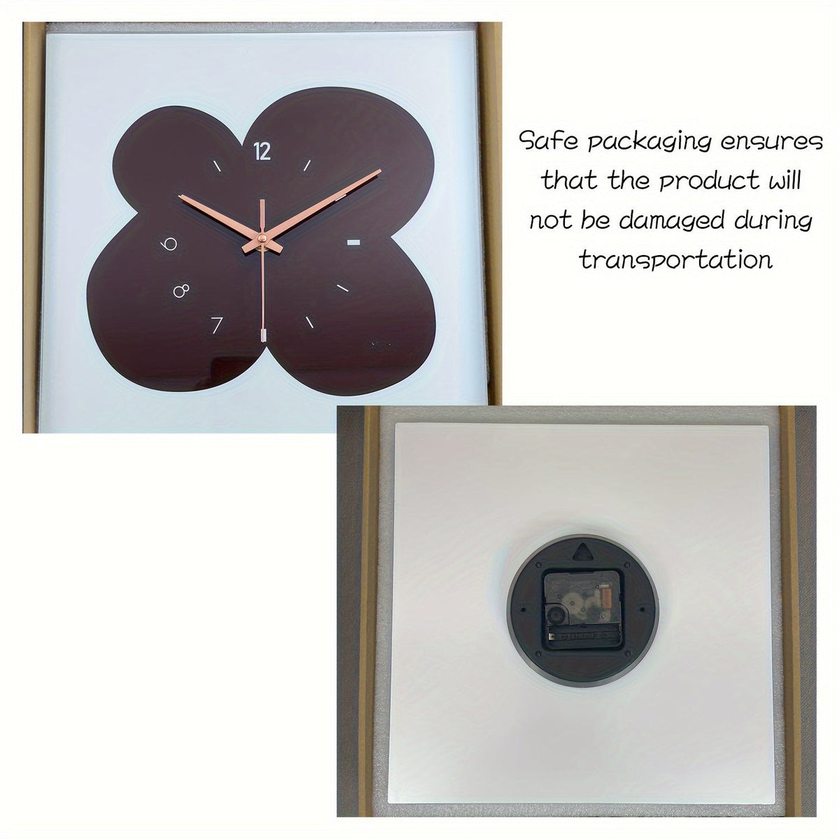 FloralTime Clock - Elegant Black and White Floral Wall Clock