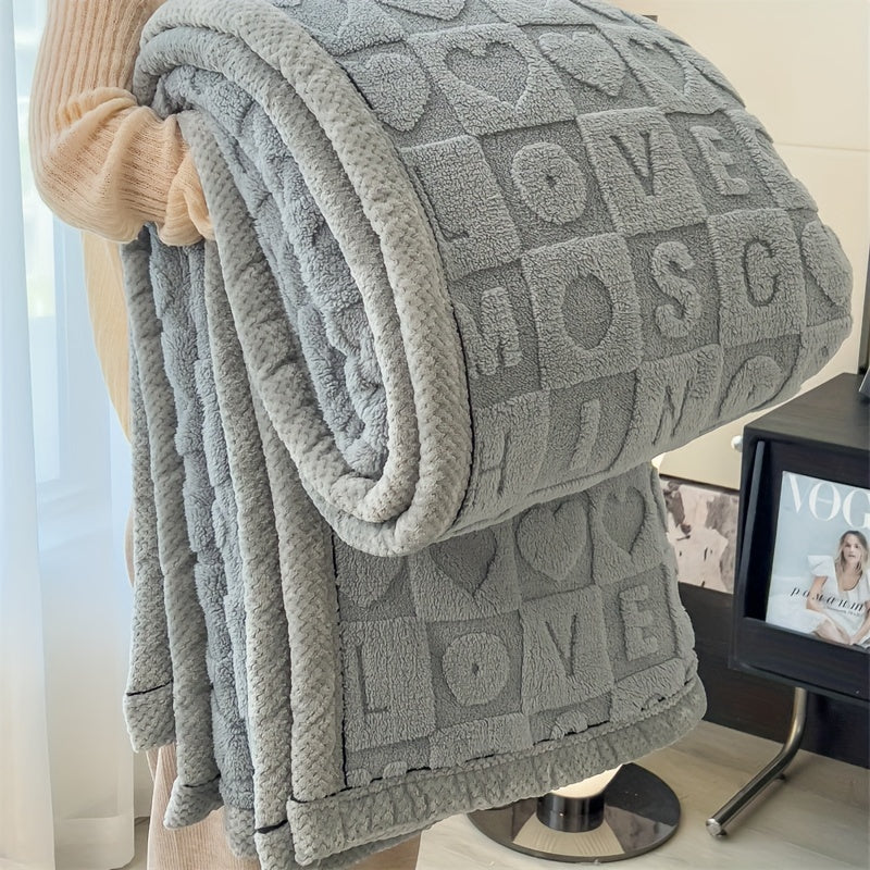 ClementWrap - Reversible Coral Fleece Throw Blanket