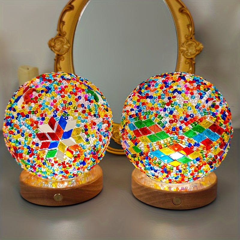 GlassArt Lamp - Colorful Glass Table Lamp with Adjustable LED