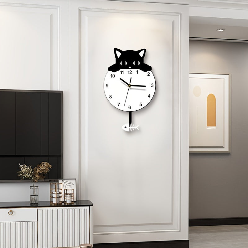 SwingCat Clock - Cartoon Cat Wall Clock