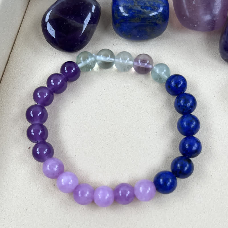 Aurora - Bracelet anti-anxiété en améthyste et lapis-lazuli