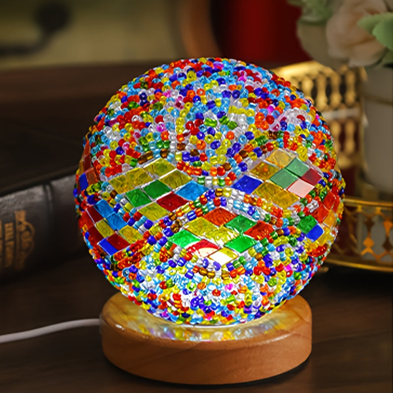 GlassArt Lamp - Colorful Glass Table Lamp with Adjustable LED