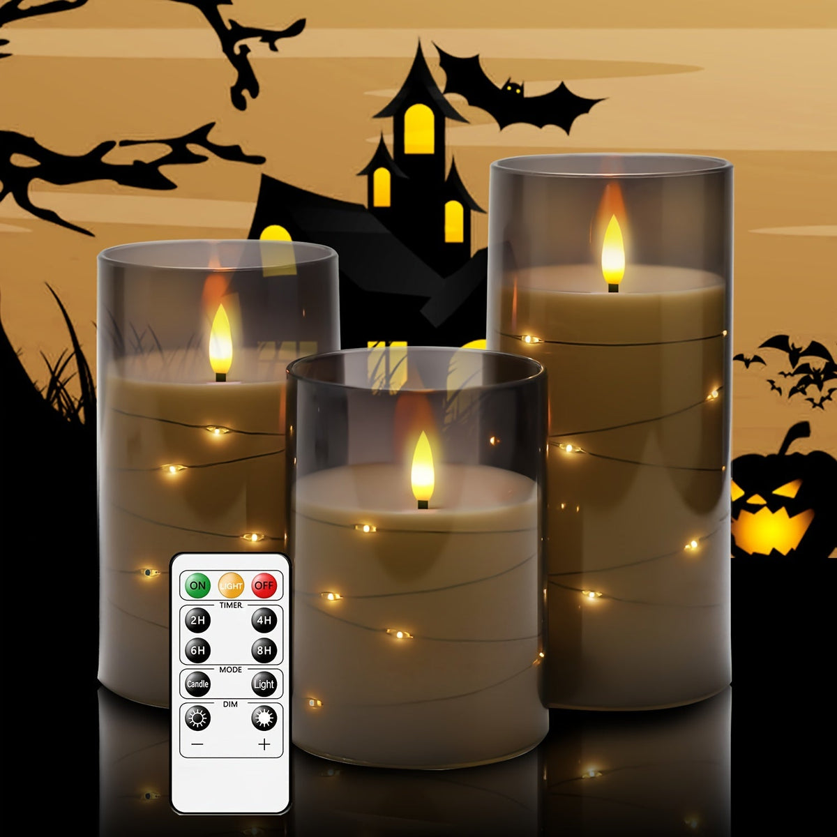 Vindrella - Flameless LED Candle Set with Starry Light Garland