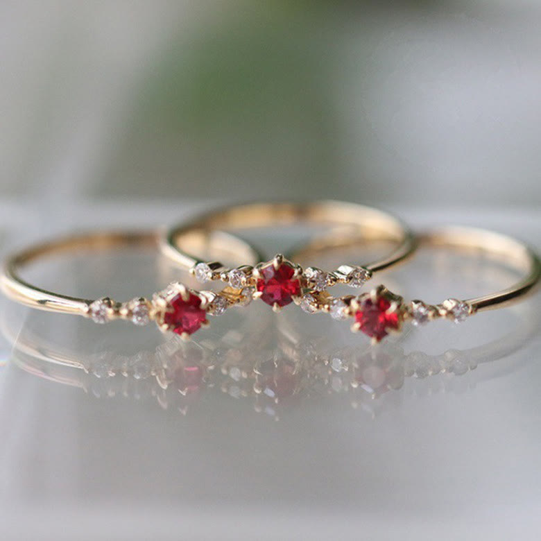 Elara - Bague grenat pierre précieuse en or 18K