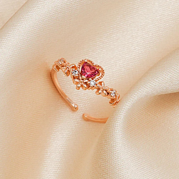 Scarlett - Bague amour cristal rouge passion