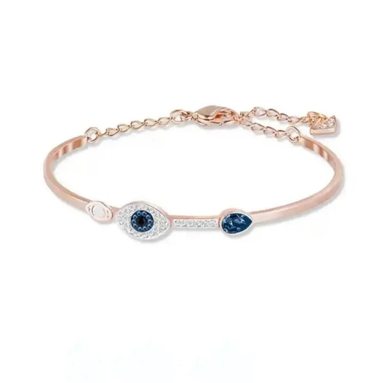 Amira - Set collier et bracelet mauvais œil en or rose