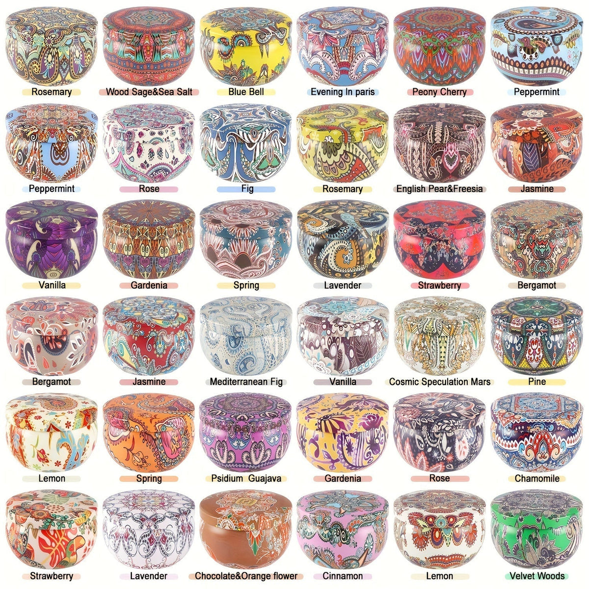 ValentineGlow - Set of 36 Romantic Soy Wax Scented Candles