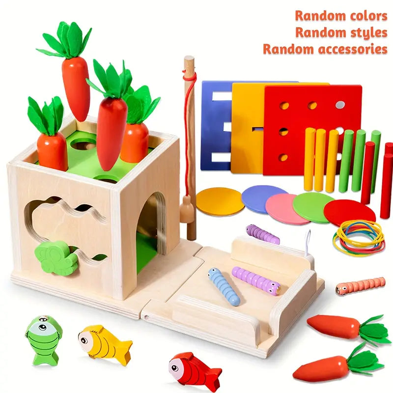Montessori 8-in-1 Wooden Activity Box for Babies 8 Months+