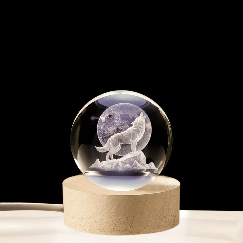 WolfLamp - 3D Wolf Snow Globe LED Night Light
