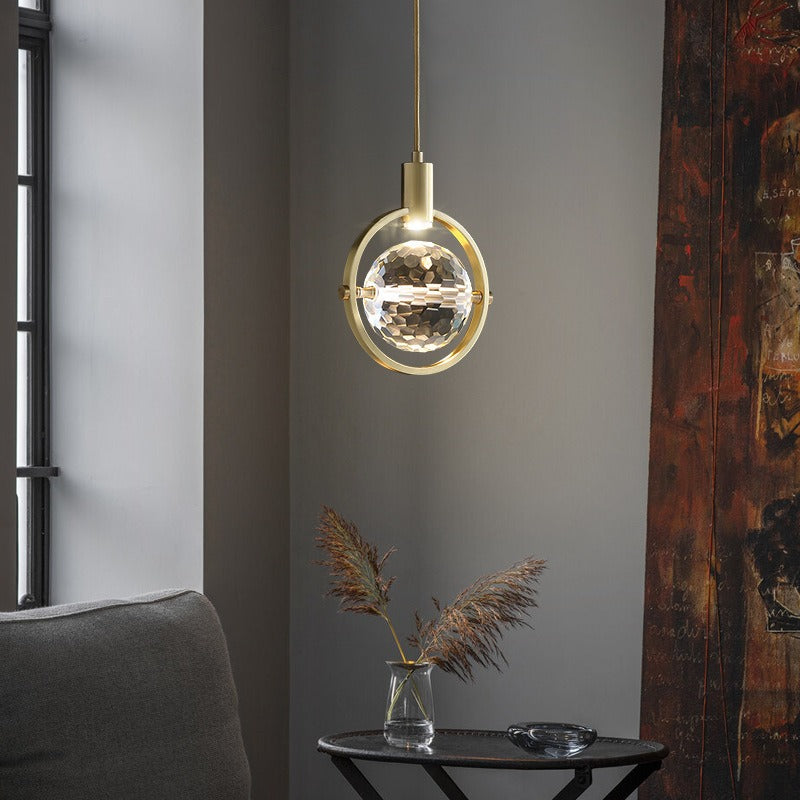 CrystalChic Pendant - LED Ring Light with Sparkling Crystals