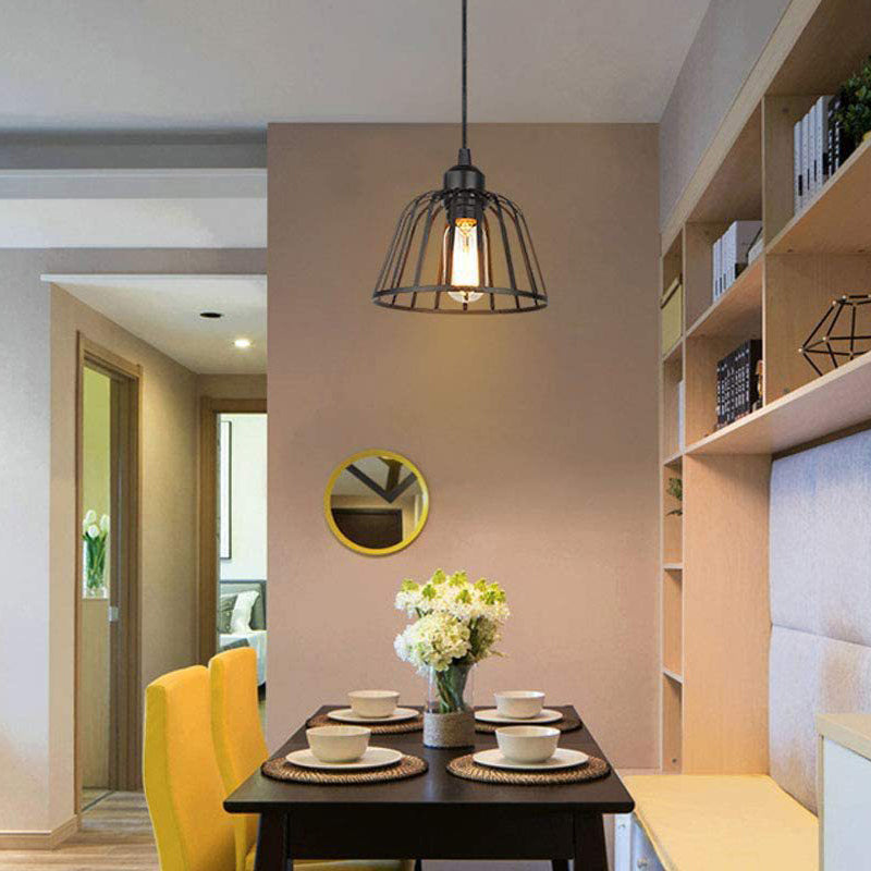 IronSphere Pendant - Black Industrial Iron Light for Modern Interiors