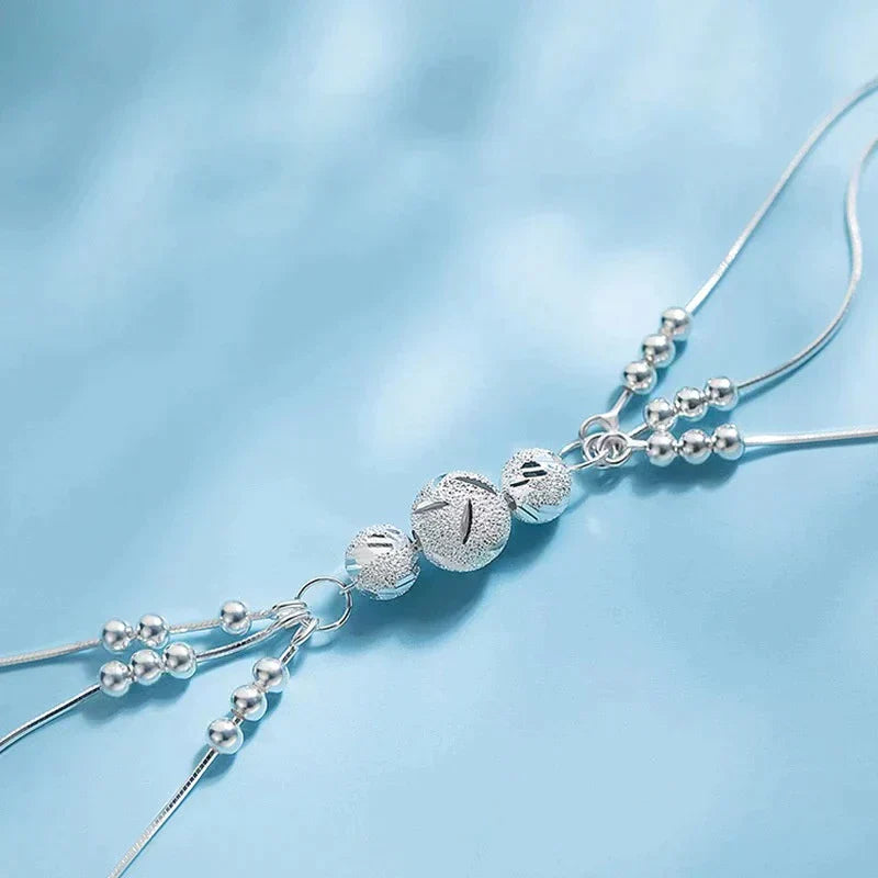 Bracelet Argent Perles Élégant Réglable - S925