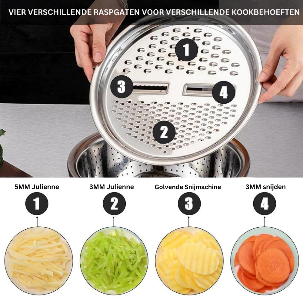 Master Chop - Râpe de Cuisine 3-en-1 en Acier Inoxydable