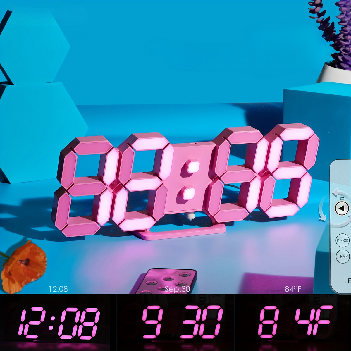 LuxTime - LED Digital Alarm Clock with Adjustable Brightness