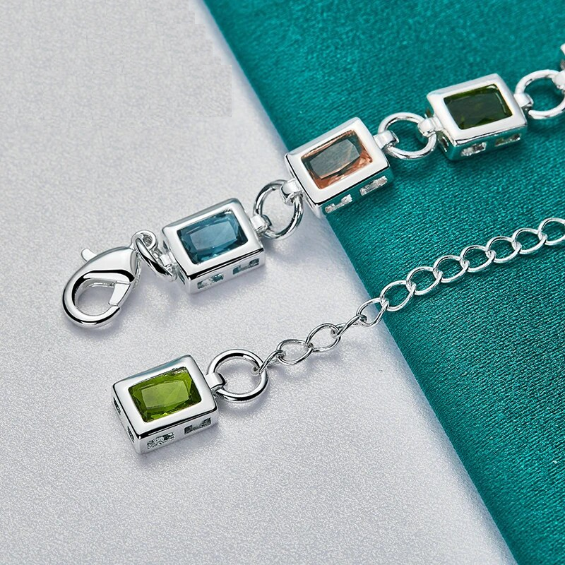 Bracelet Zirconia Multicolore Luxe - Argent 925