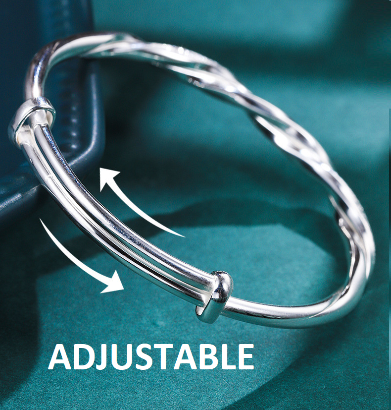 Bracelet Torsadé Argent 925 - Design Géométrique