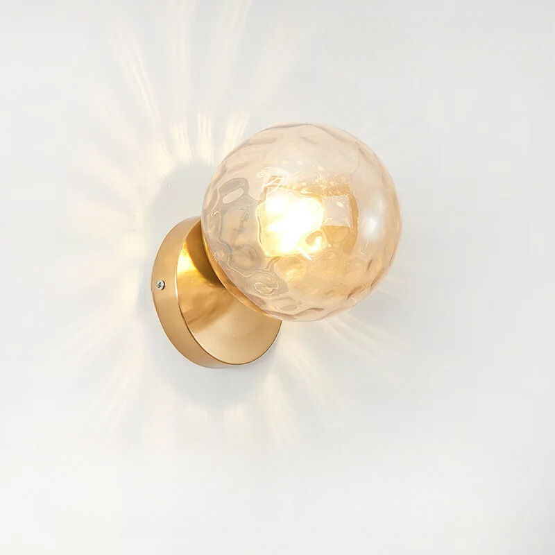 GleamGold - Elegant Gold Glass Wall Sconce