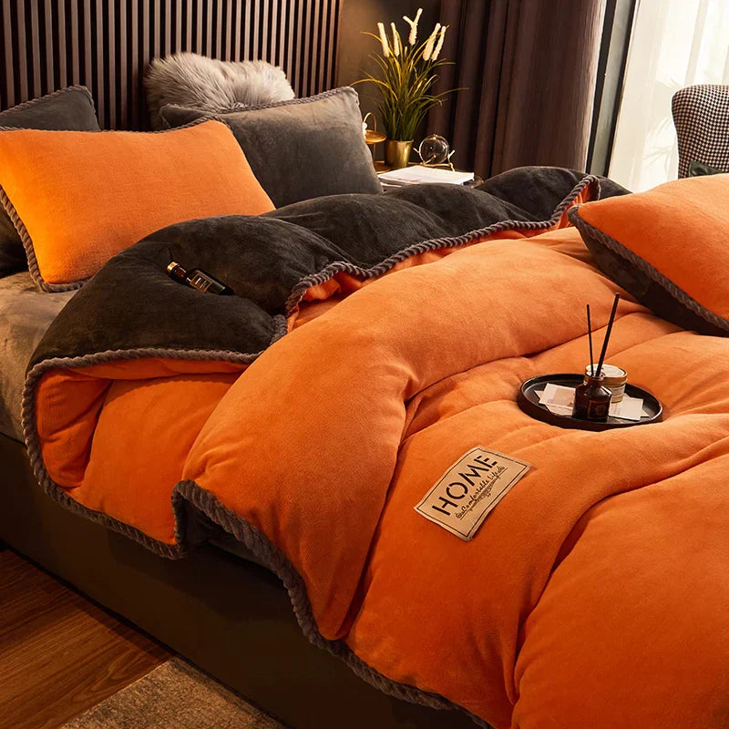 PlushHaven - Cozy Fleece Velvet Duvet Cover Set