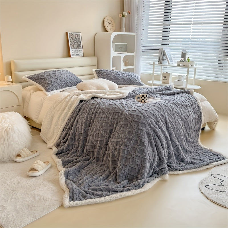 Vintra - Double-Sided Fleece Throw, Vintage Winter Style