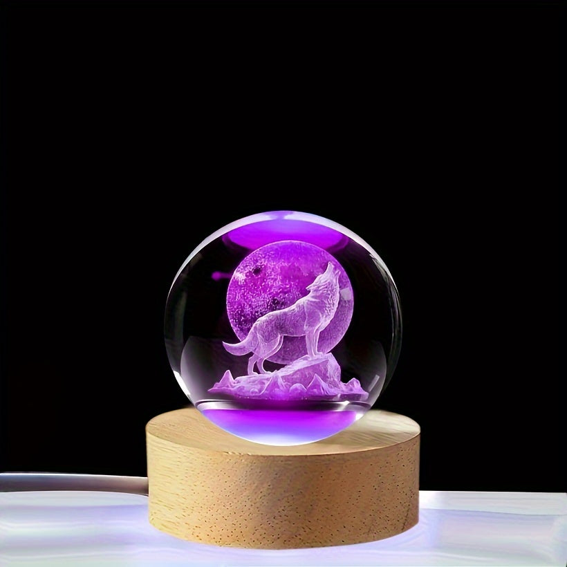 WolfLamp - 3D Wolf Snow Globe LED Night Light