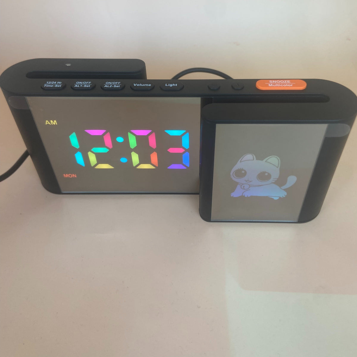 LumoBright - Digital Alarm Clock with Large RGB LED Screen