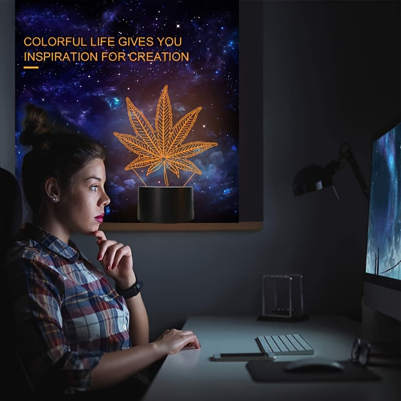 HempGlow - 3D Acrylic Table Lamp with LED Night Light