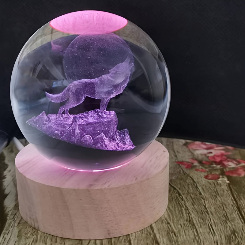 WolfLamp - 3D Wolf Snow Globe LED Night Light