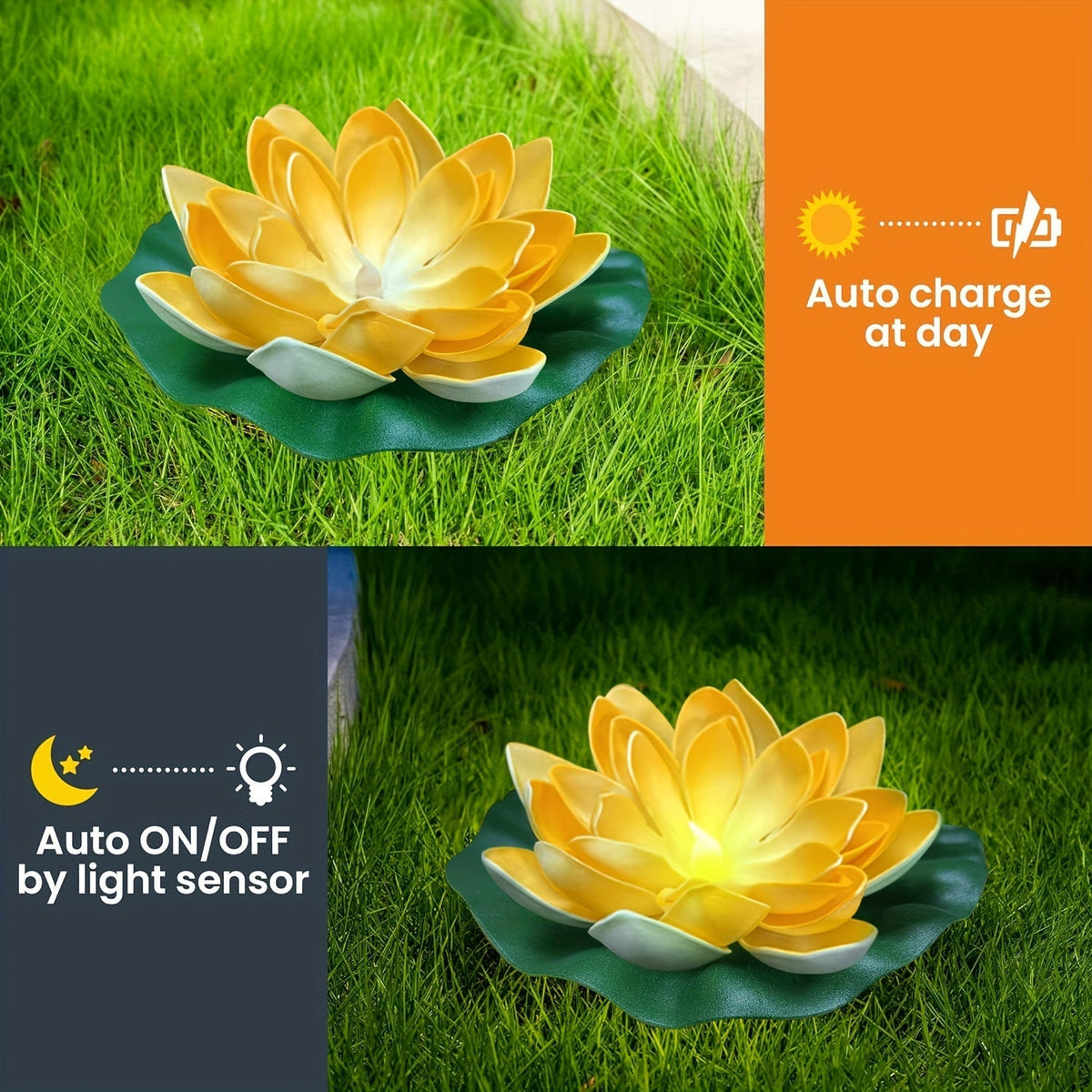 Upetal - Lotus-Shaped LED Solar Garden Lanterns