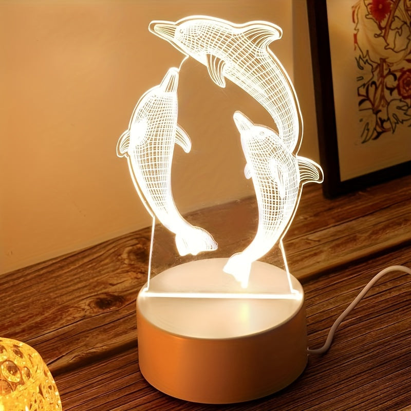 GeoDolphin - 3D Illusion LED Table Lamp