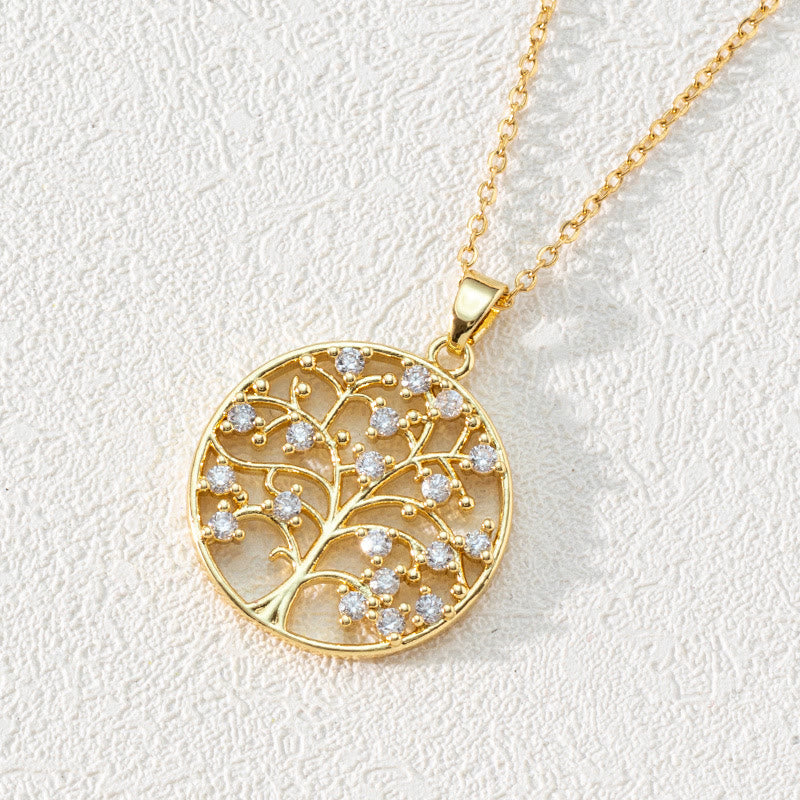Luna - Collier pendentif arbre de vie en zircone