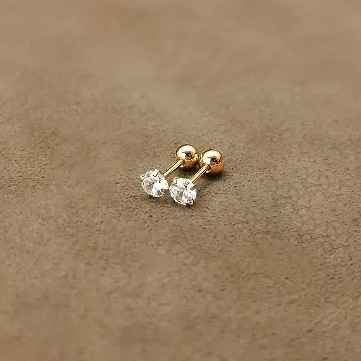 Lumen Sparkle - Titanium and Cubic Zirconia Stud Earrings