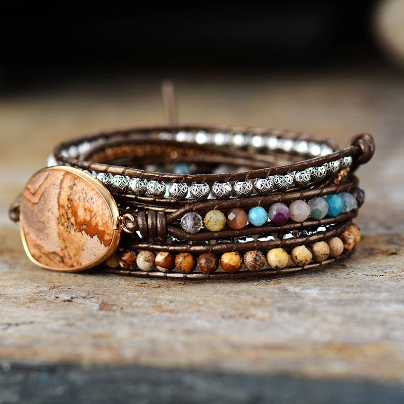 Terran Harmony - Earthy Natural Stone Bead Bracelet