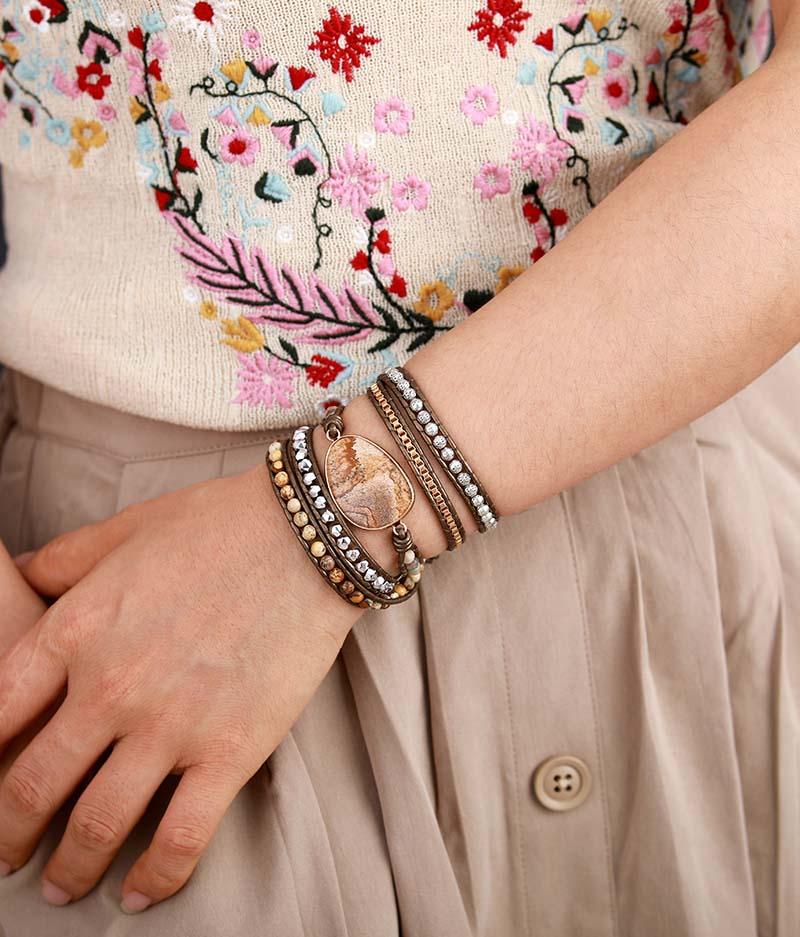 Terran Harmony - Earthy Natural Stone Bead Bracelet