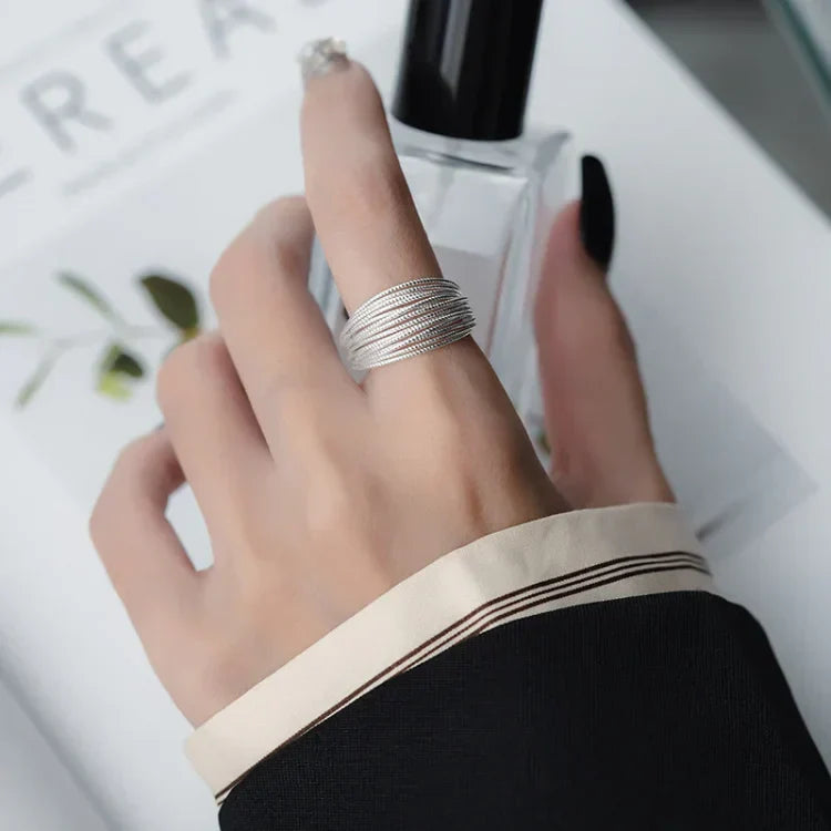 Isolde - Bague multicouche réglable aux filigranes raffinés